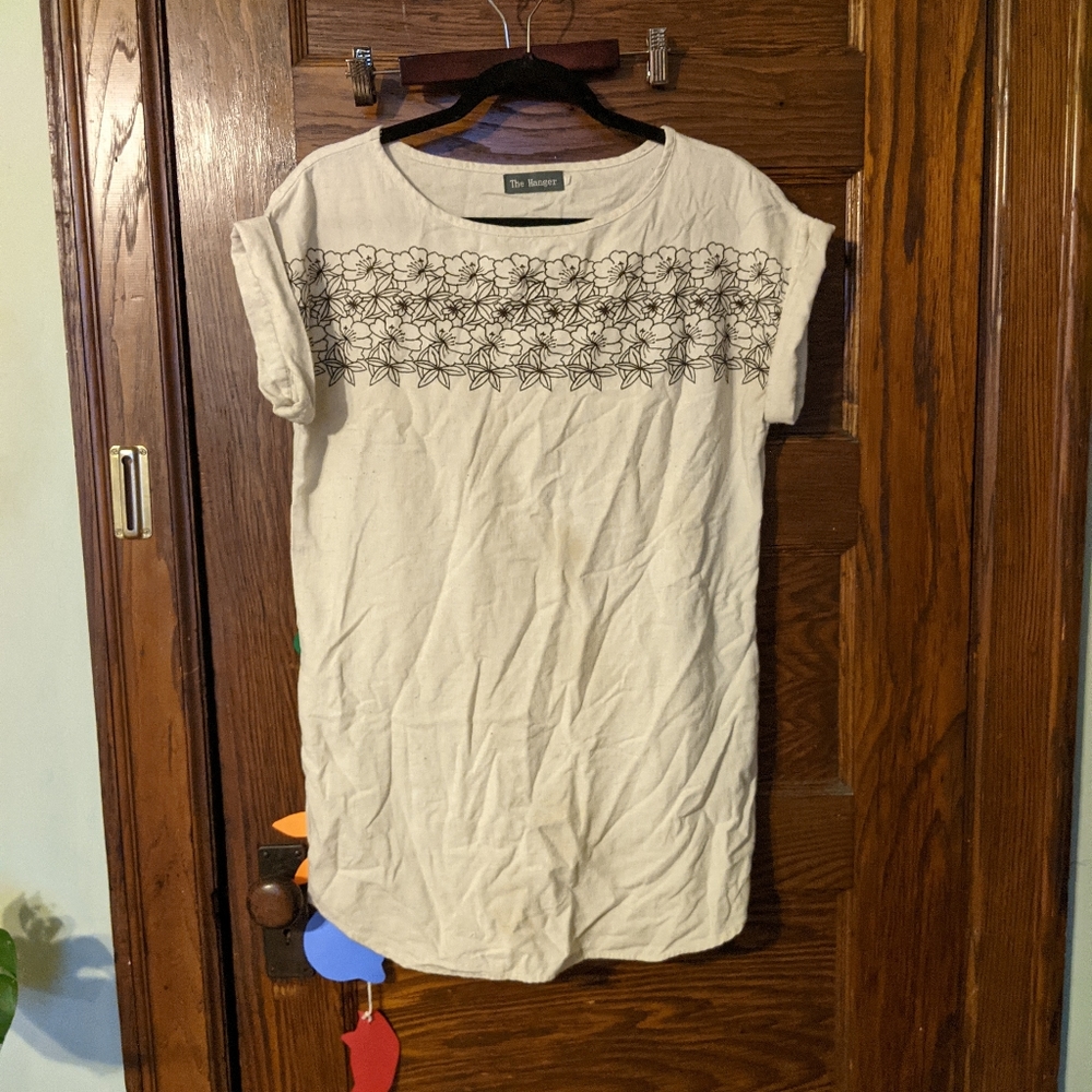 vintage embroidered hawaiian shift dress